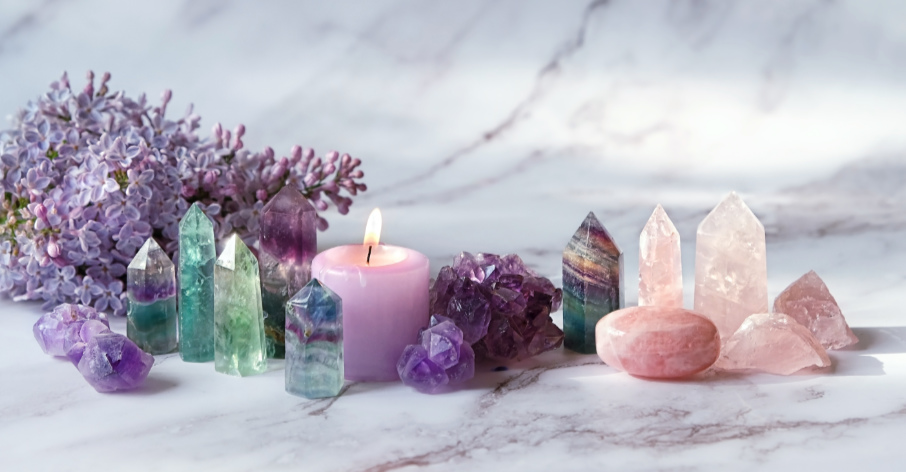 Crystals, Candles, Warm, Colours, Therapy, Integrative Balance